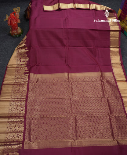 Beautiful Black Plain Pure Kanjivaram Silk Saree with Traditional Pallakku Border
