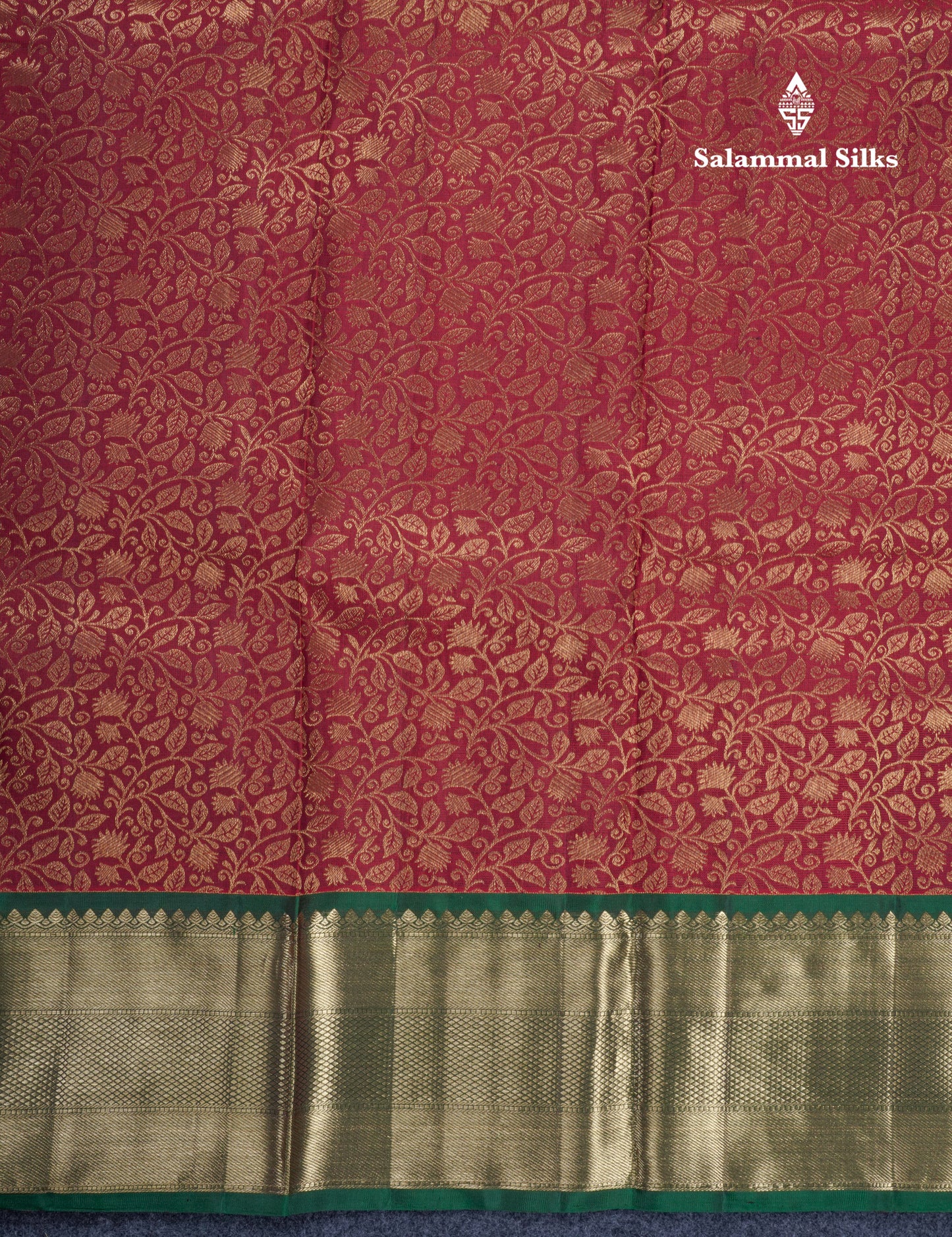 Maroon Grand Beautiful Bridal Pure Kanjivaram Silk Saree With Bottle Green Border