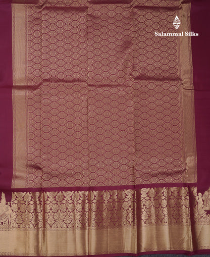 Beautiful Black Plain Pure Kanjivaram Silk Saree with Traditional Pallakku Border