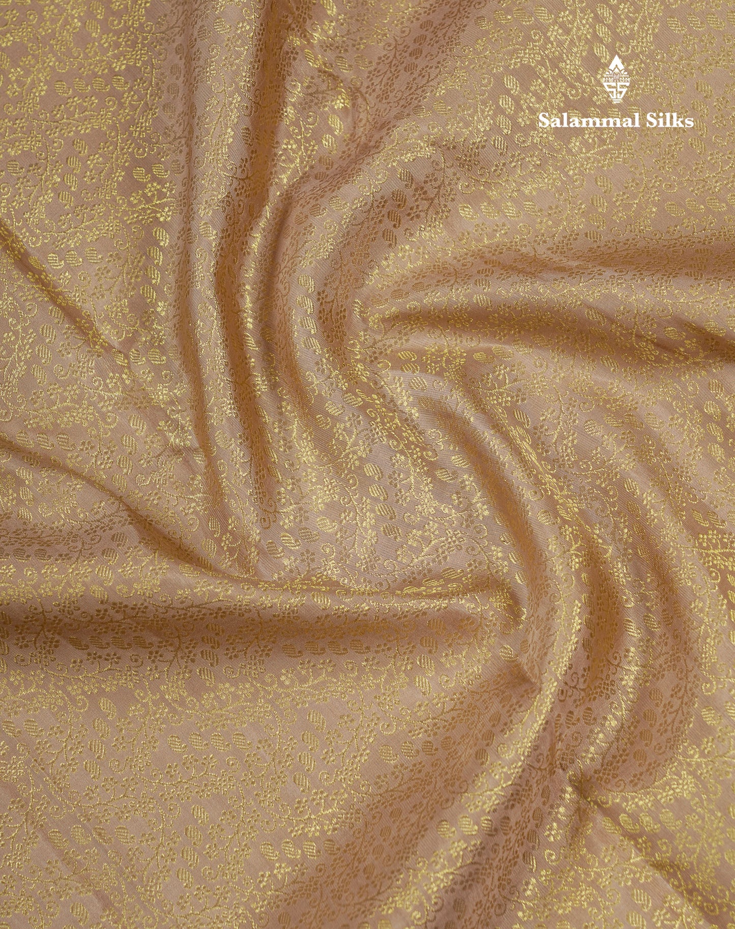 Beautiful Cream Sandal Pure Kanjivaram Silk Saree With Traditional Border
