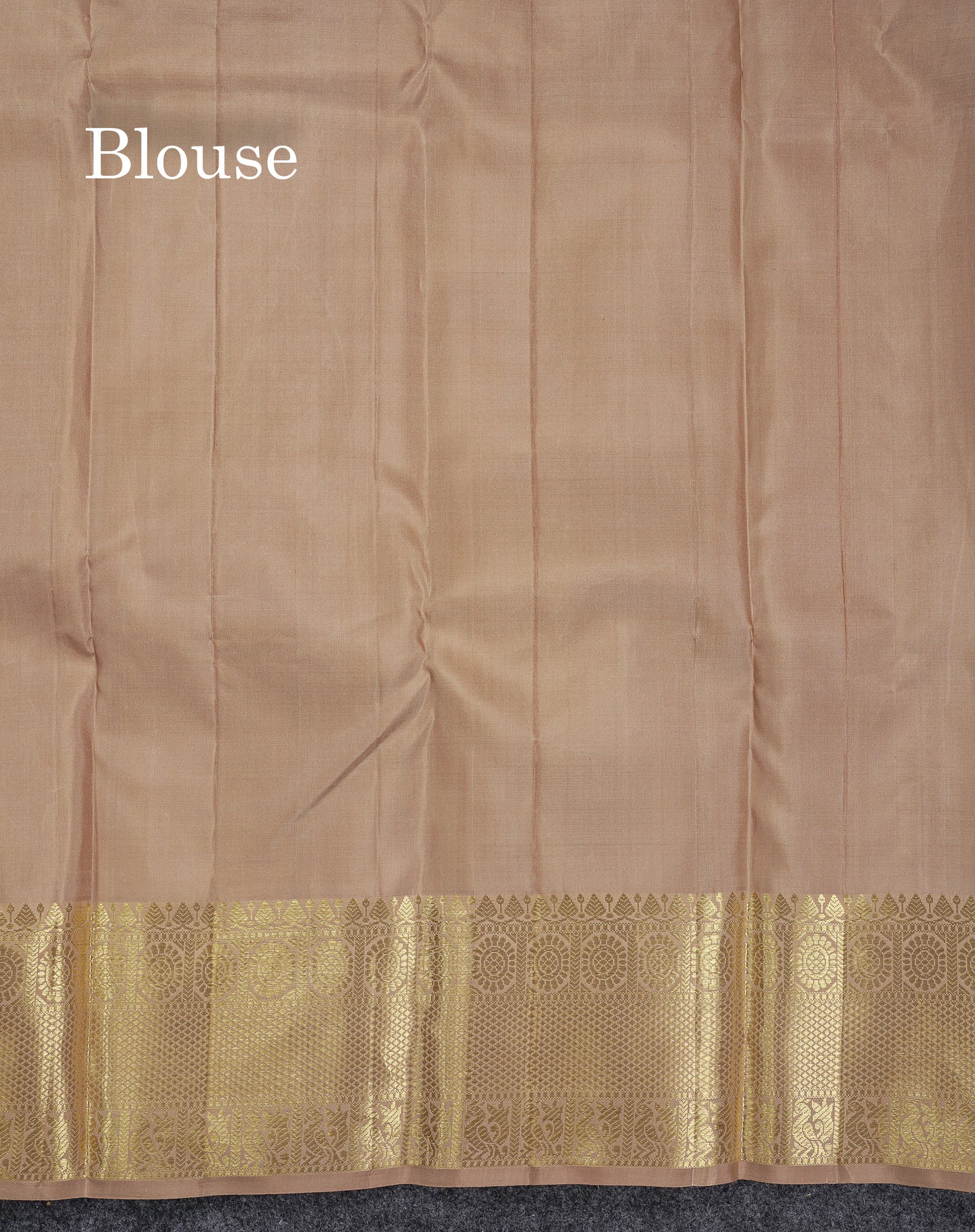 Beautiful Cream Sandal Pure Kanjivaram Silk Saree With Traditional Border