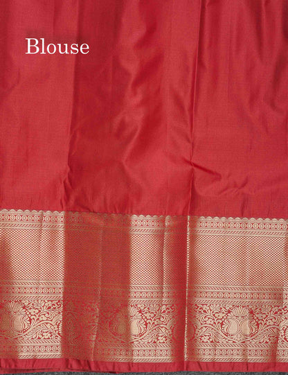 Semi Silk Saree - Sapphire Green Colour Body With Traditional Evening Morning Border