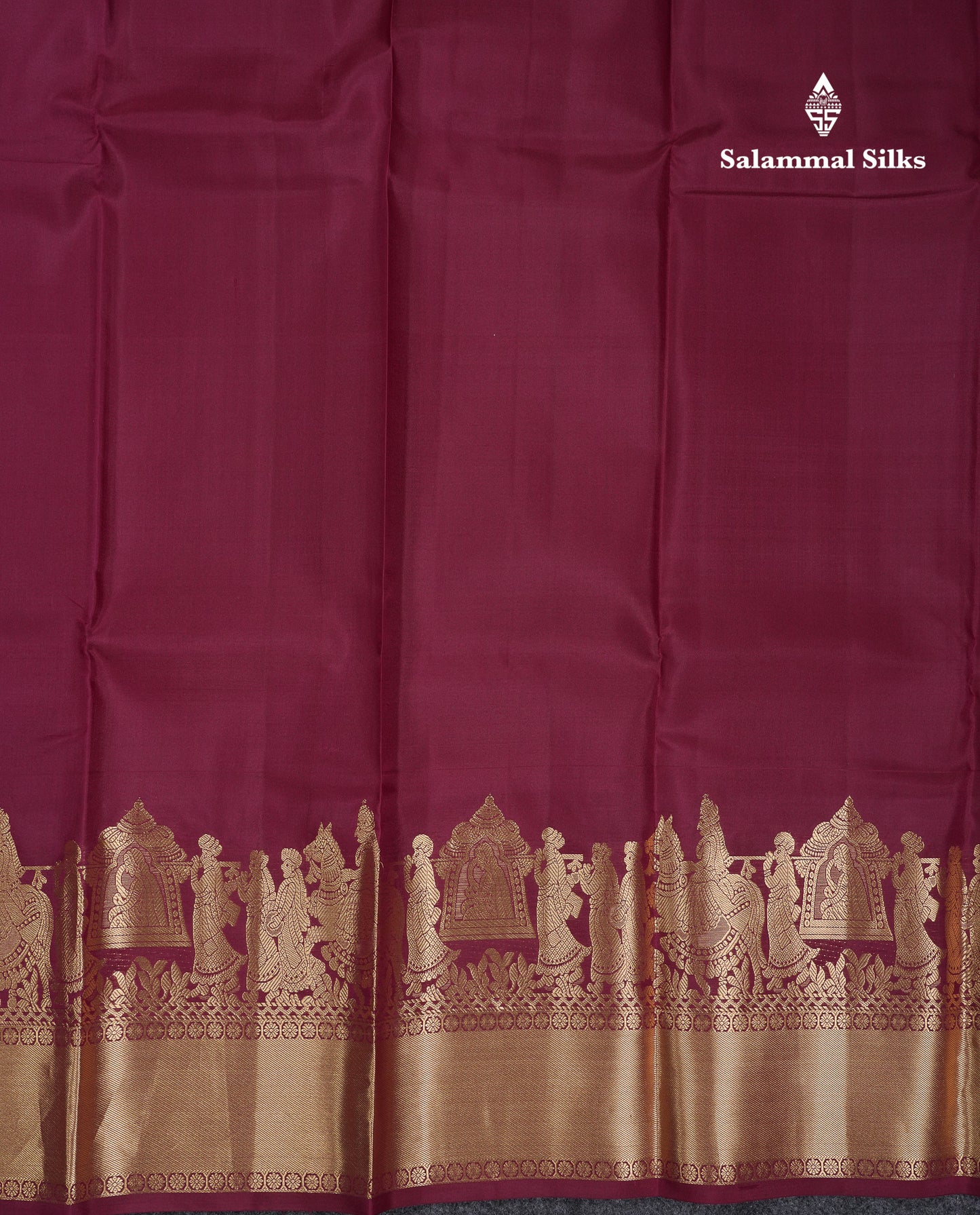 Beautiful Black Plain Pure Kanjivaram Silk Saree with Traditional Pallakku Border