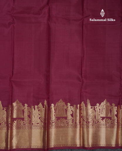 Beautiful Black Plain Pure Kanjivaram Silk Saree with Traditional Pallakku Border