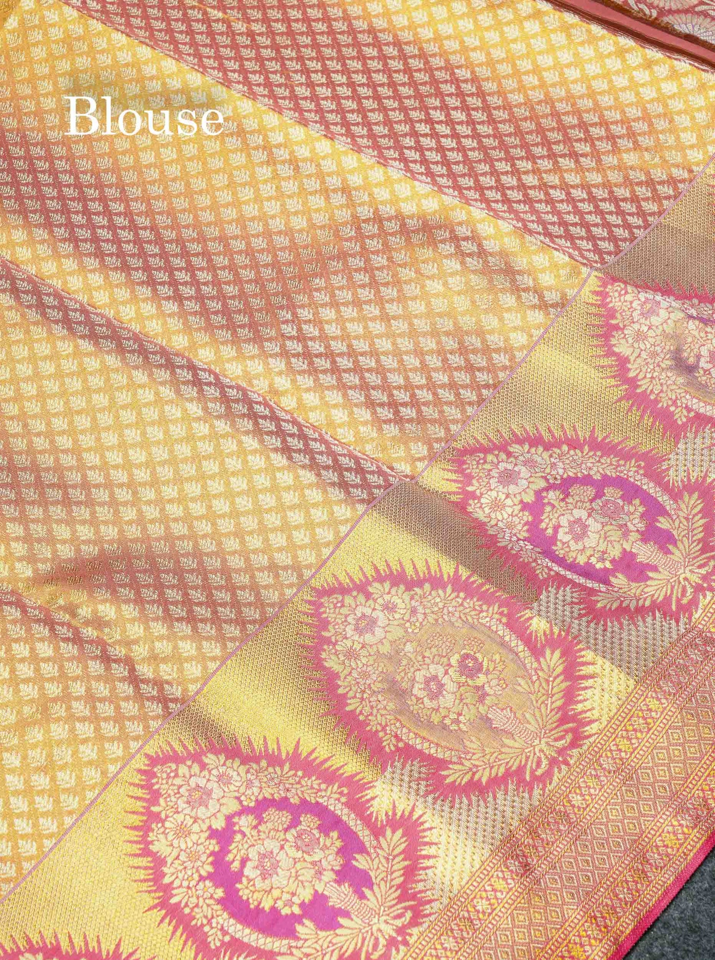 Beautiful Orange Tissue Bridal Pure Kanjivaram Silk Saree With Traditional Evening Morning Border