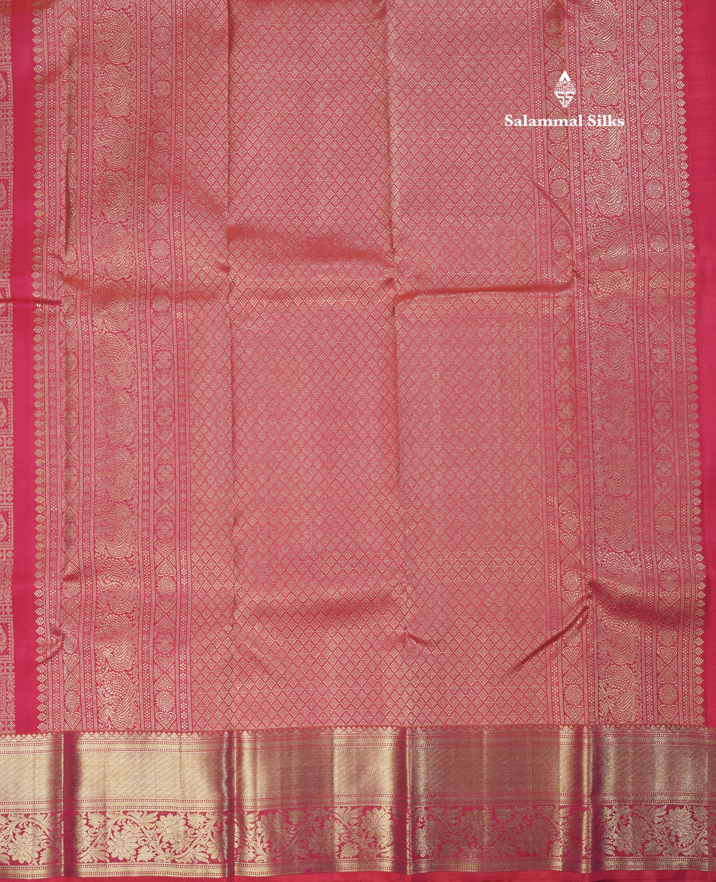 Beautiful Dual Tone Pinkish Orange Pure Kanjivaram Silk Saree With Self Border