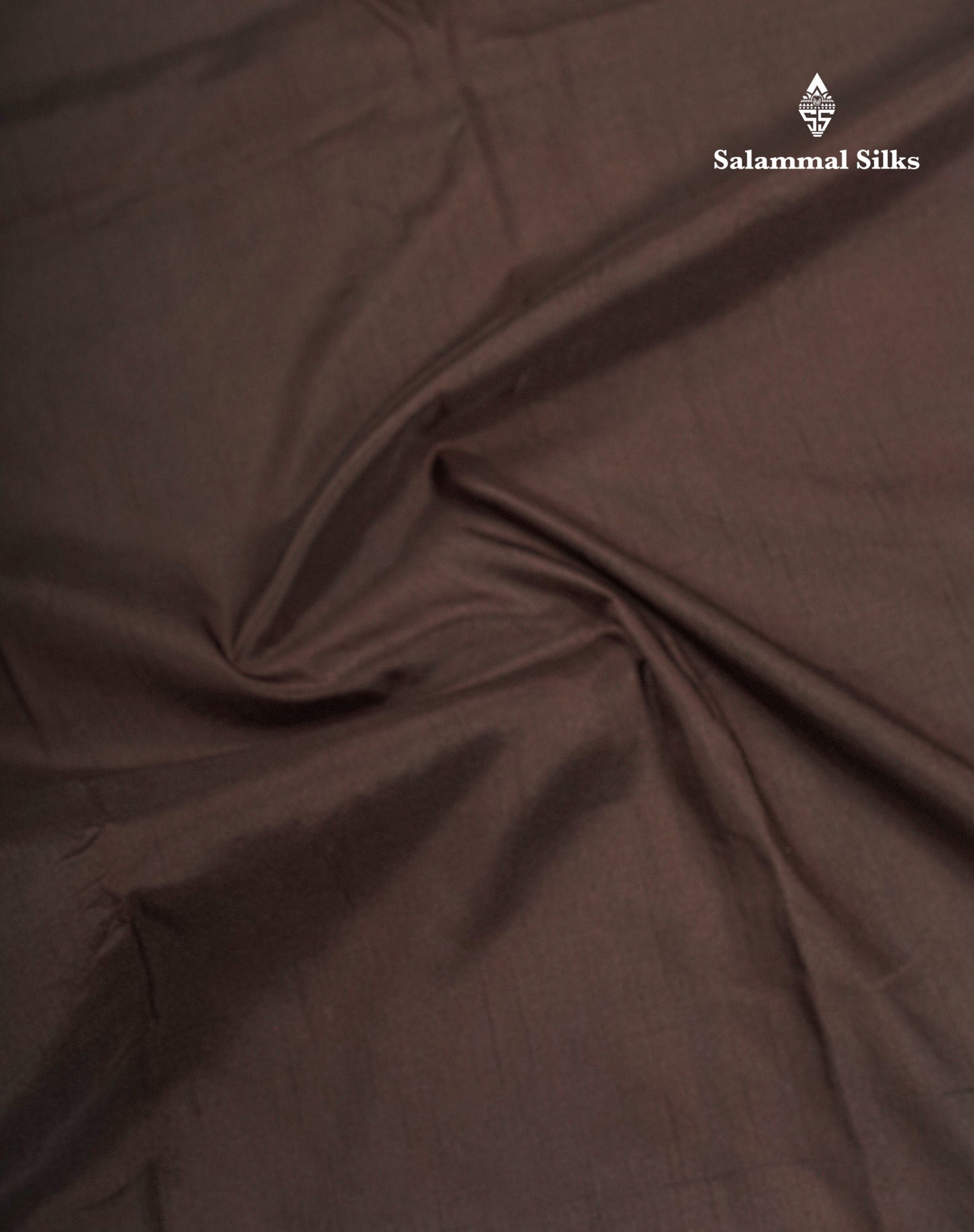 Brown Colour Plain Semi Dola Silk With Ajirah Print Border