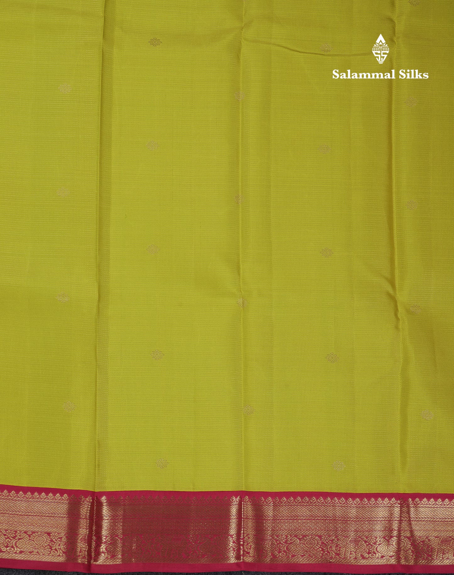 Beautiful Manthulir Yellow Vairaoosi Lines With Butta Pure Kanjivaram Silk Saree with Contrast Maroon Small Border