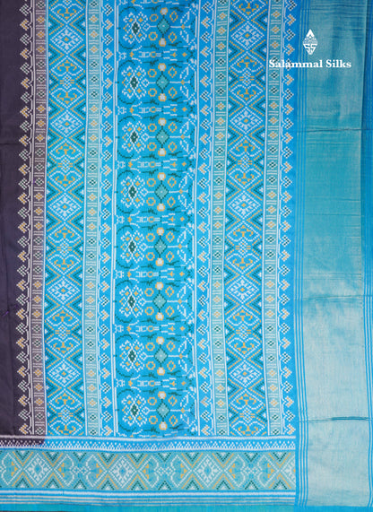 Brown Colour Plain Semi Dola Silk With Ajirah Print Border