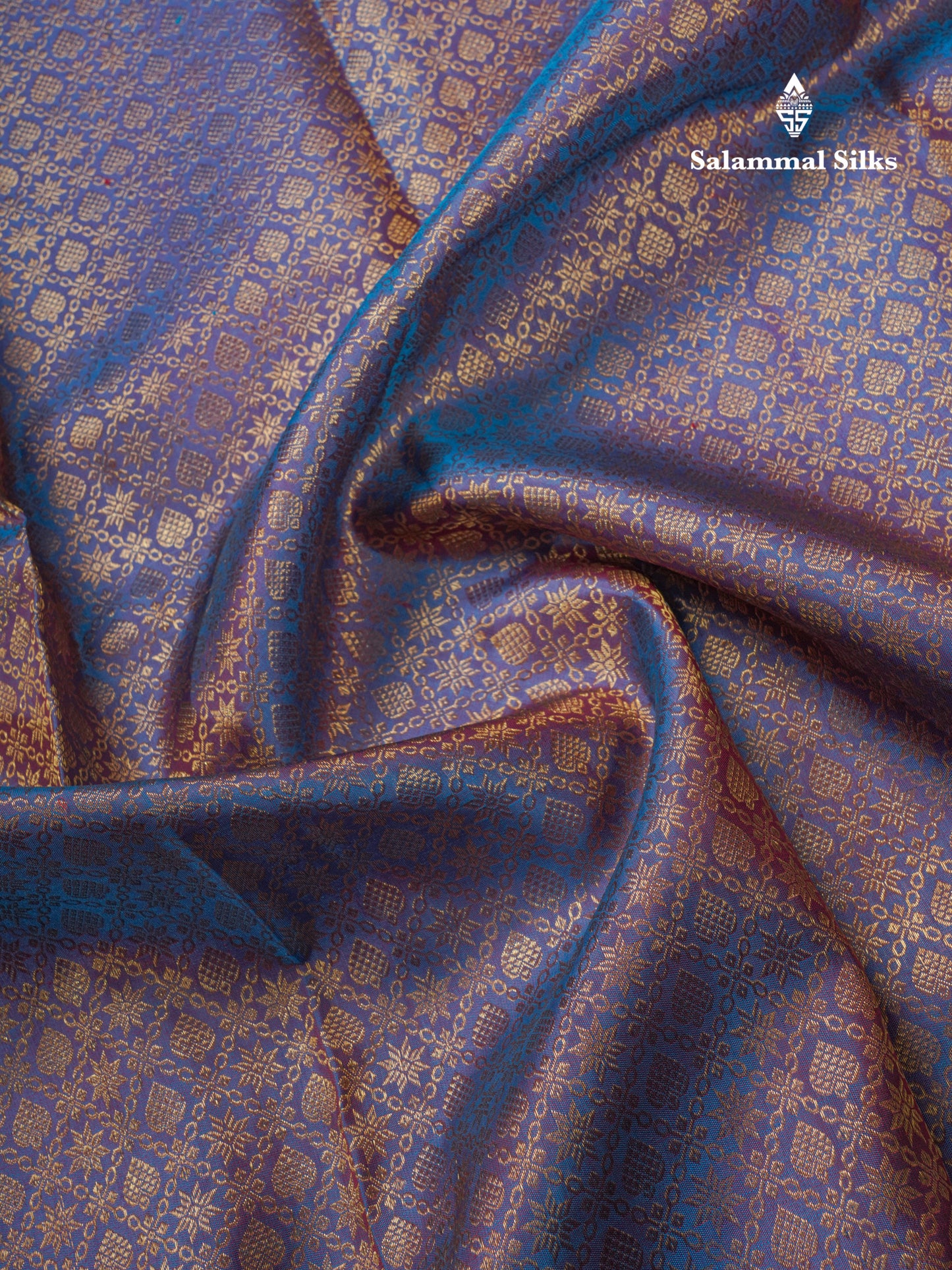 Dual Tone Blue Bridal Pure Kanjivaram Silk Saree With Pink Evening Morning Border
