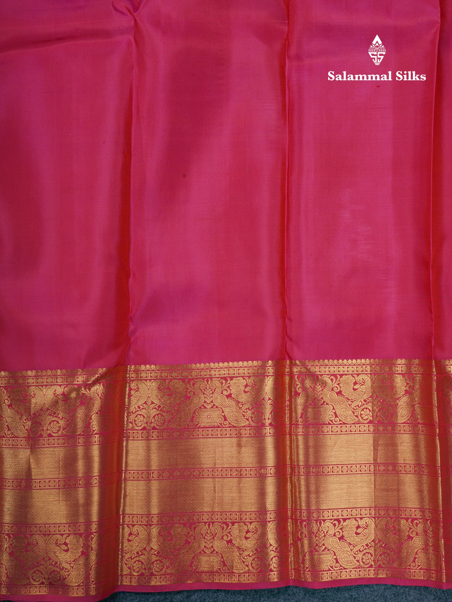 Dual Tone Blue Bridal Pure Kanjivaram Silk Saree With Pink Evening Morning Border