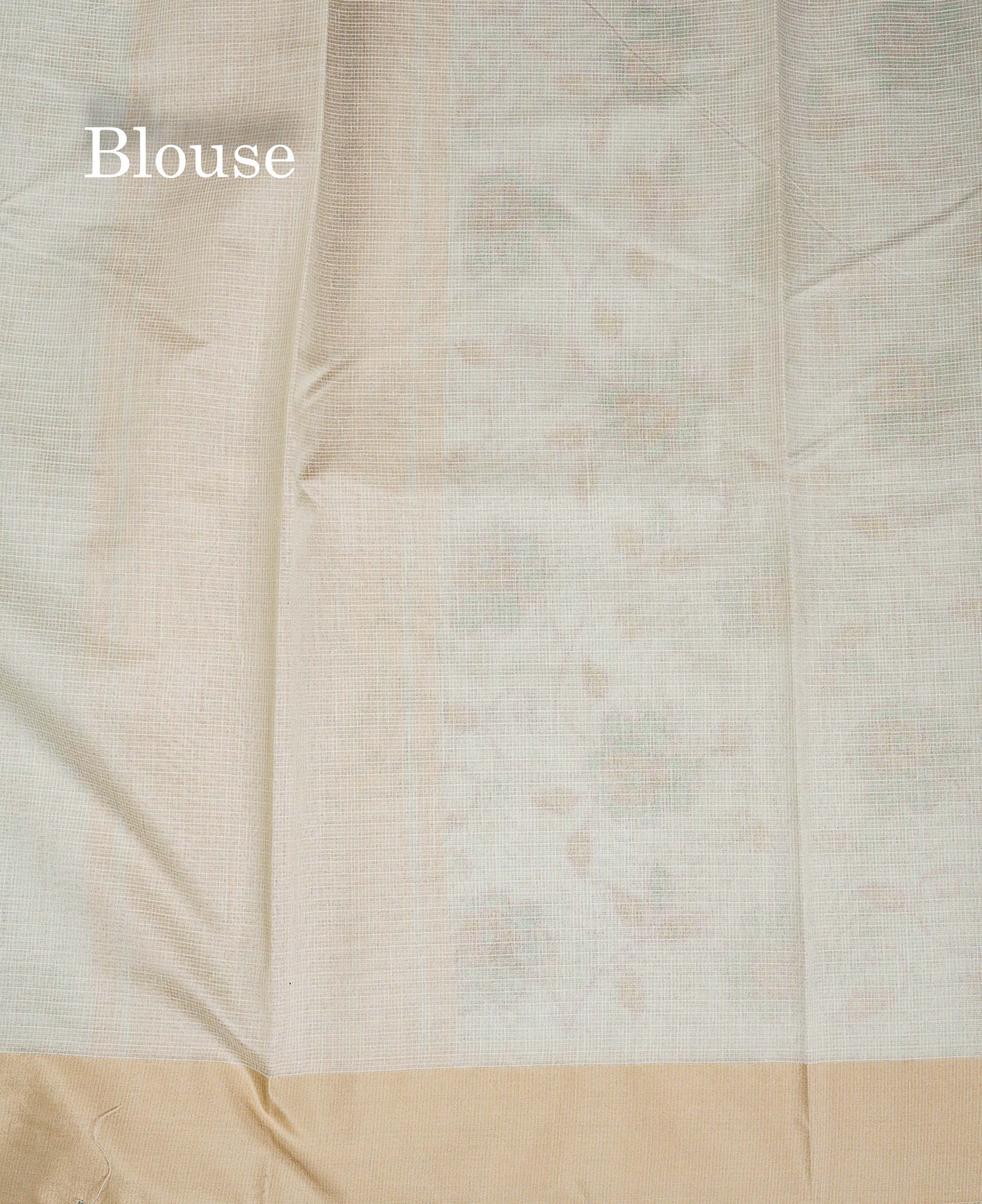 Kota Cotton - Green White Fancy Saree Along With Contrast Cream Sandal Plain Border