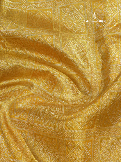 Kanjivaram Gold Colour 2G Zari Pure Silk Saree With Self Border