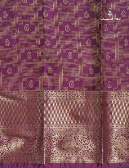 Semi Silk Saree - Wine Purple Colour Body With Traditional Evening Morning Border