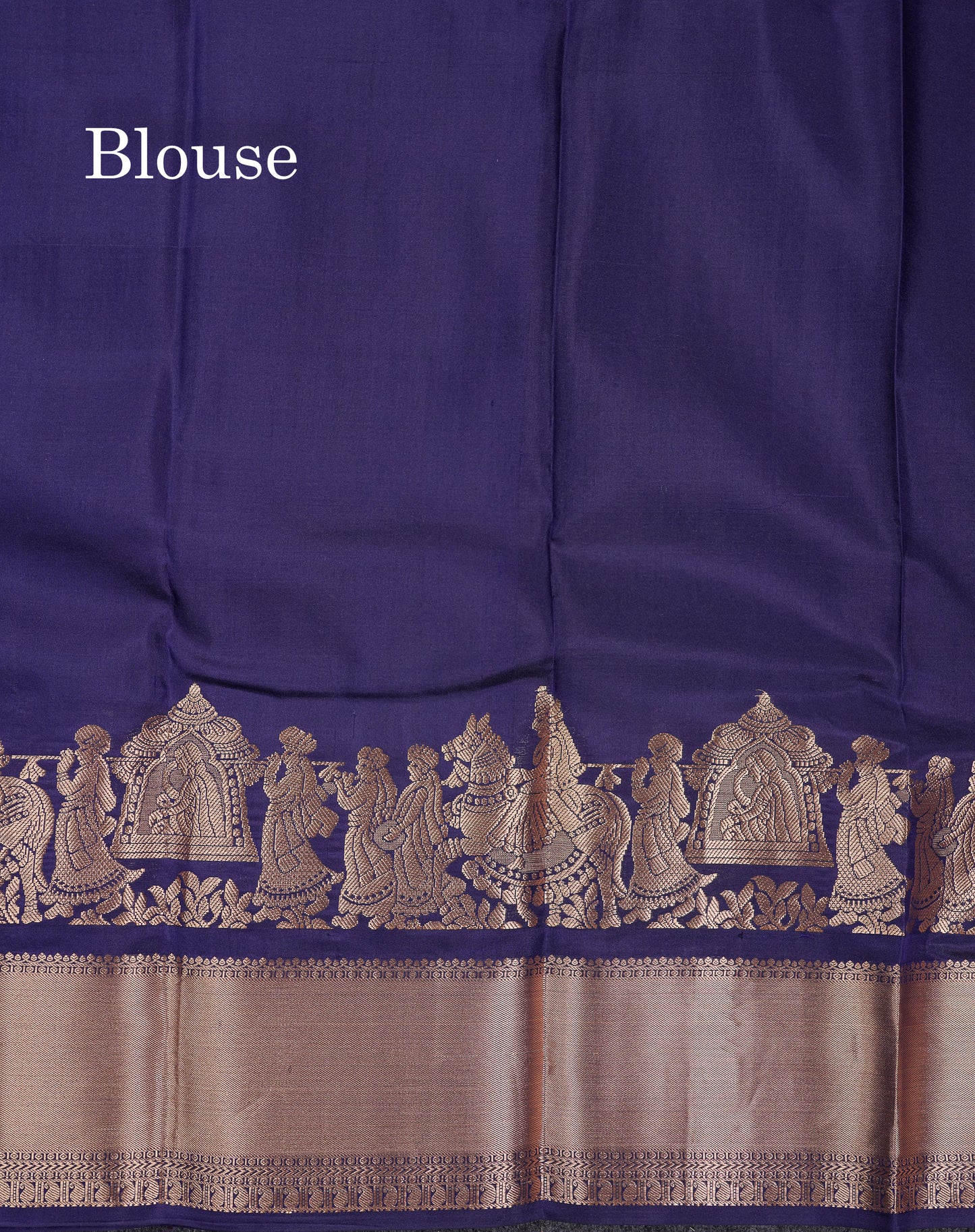 Beautiful Navy Blue Pure Kanjivaram Silk Saree With Traditional Pallaku Border