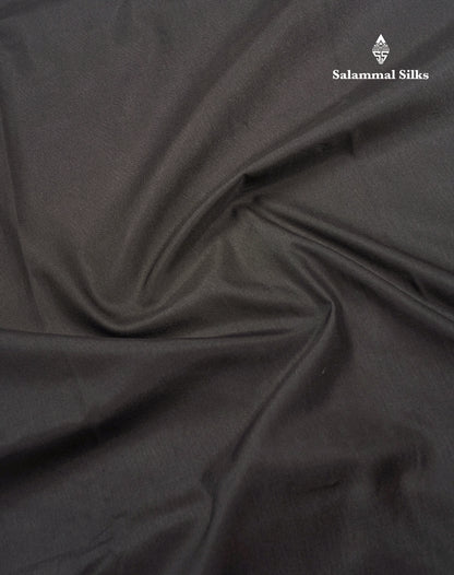 Brown Colour Plain Semi Dola Silk With Ajirah Print Border