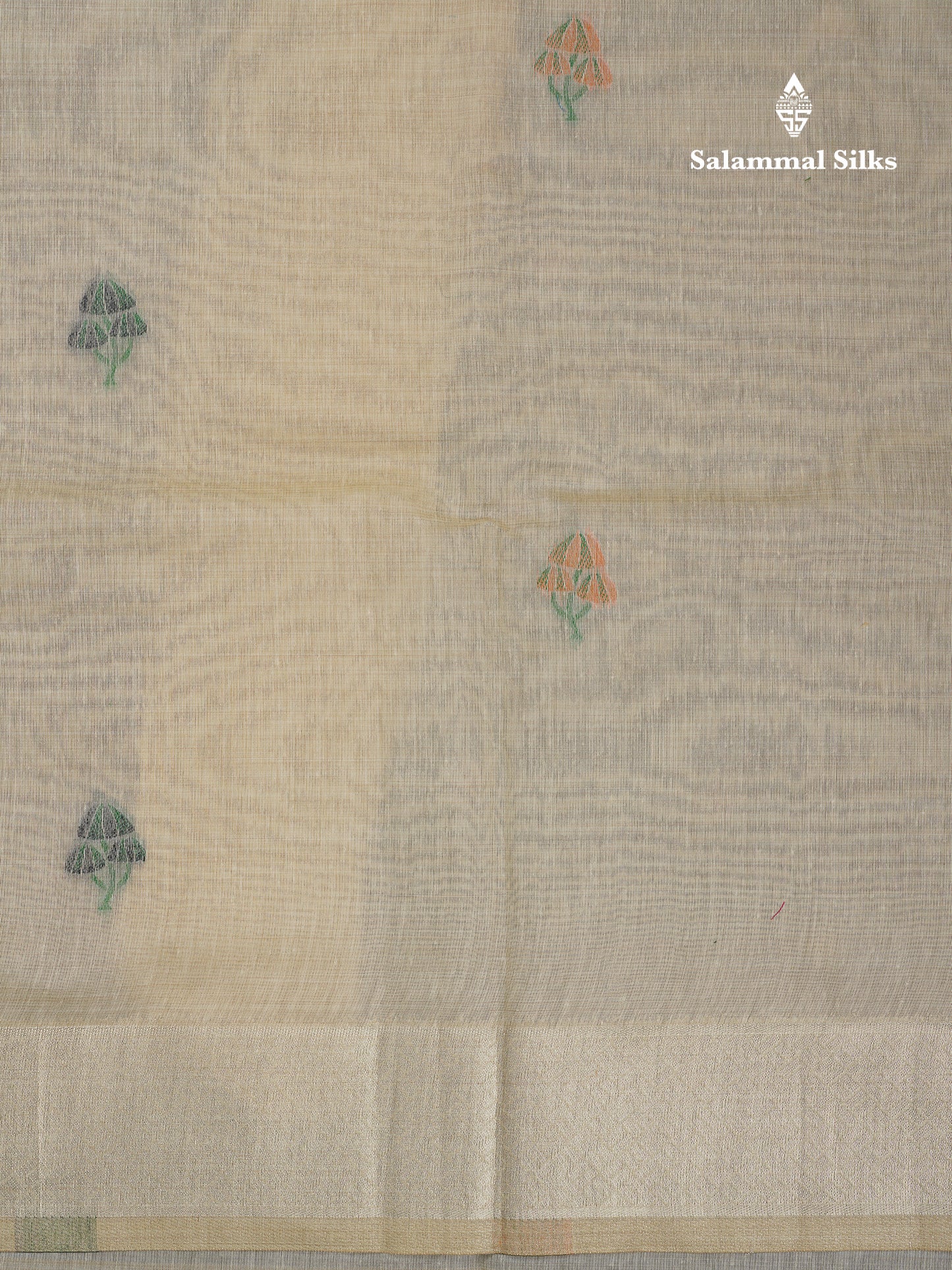 Beautiful Cream Sandal Muga Cotton Saree With Contrast Black Blouse