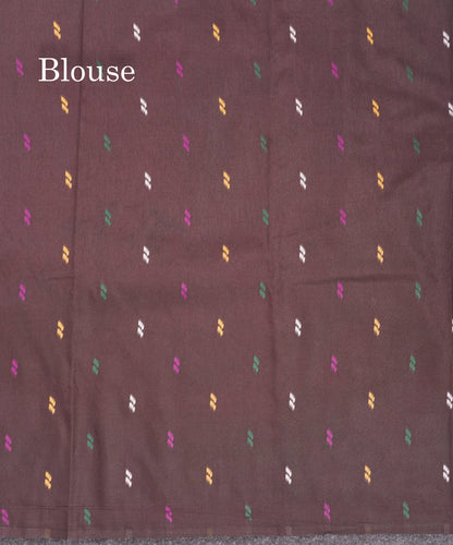 Brown Colour Plain Semi Dola Silk With Ajirah Print Border