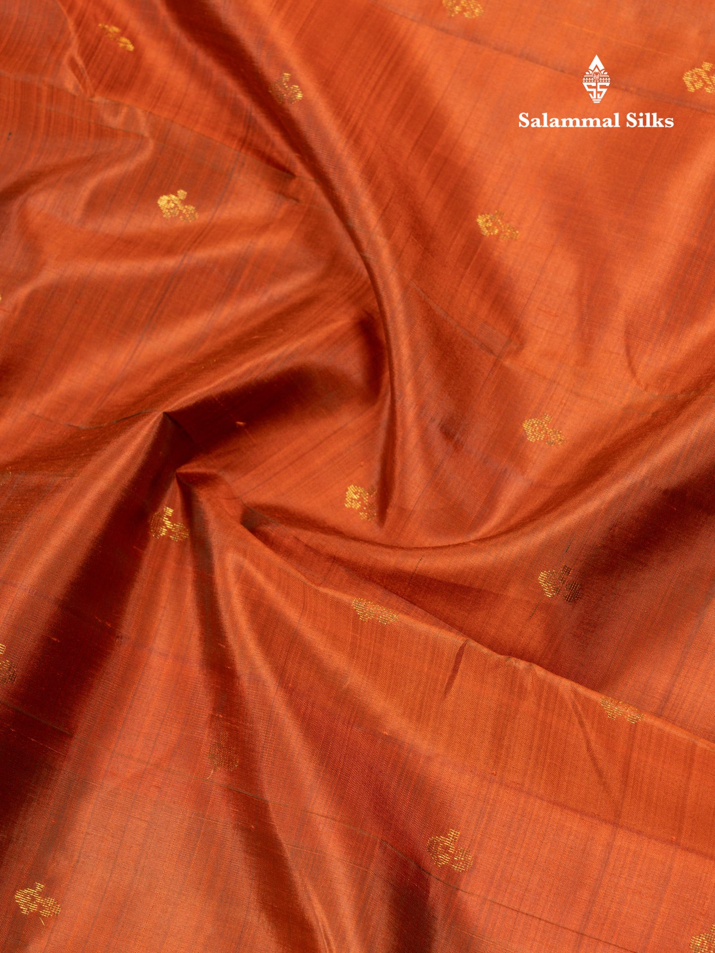 Rust Orange Pure Kanjivaram Silk Saree With Contrast Yellow One Side Traditional Border