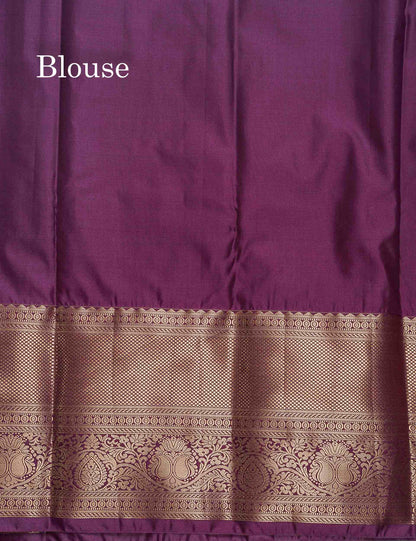 Semi Silk Saree - Wine Purple Colour Body With Traditional Evening Morning Border