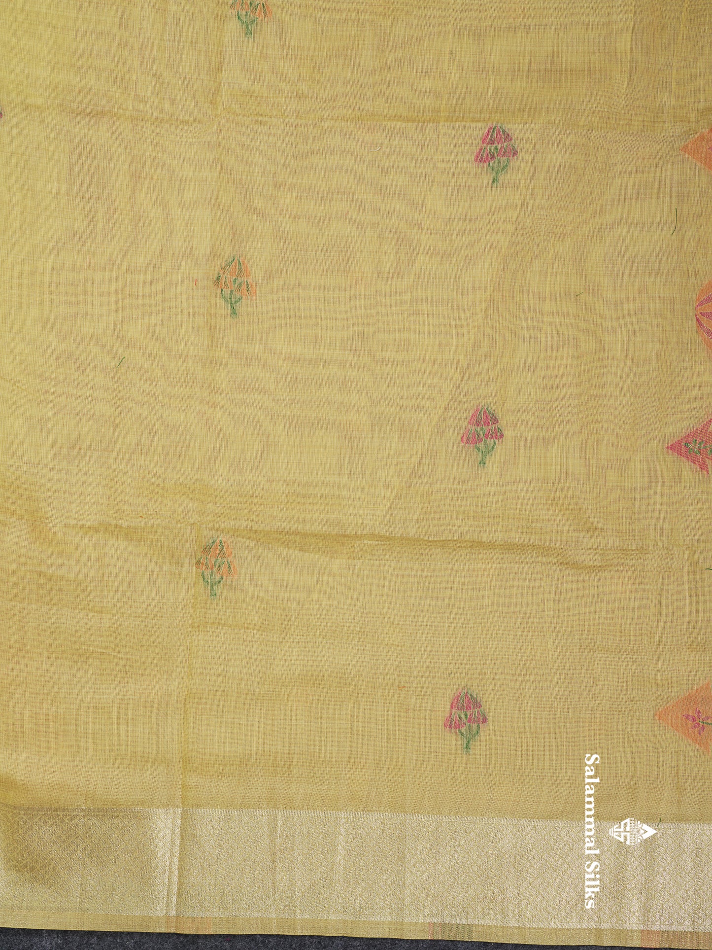 Beautiful Cream Sandal Muga Cotton Saree With Contrast Black Blouse