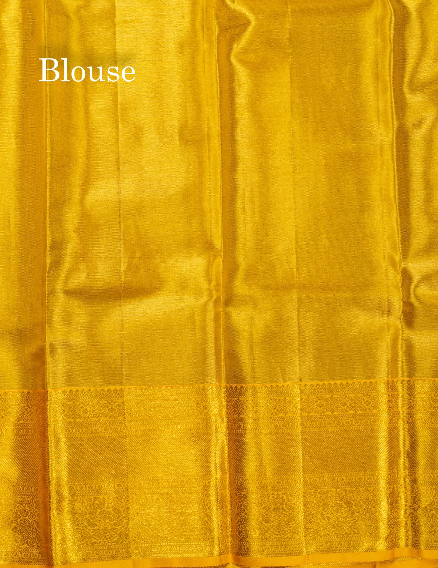 Gold Tissue Bridal Pure Kanjivaram Silk Saree With Contrast Golden Yellow Traditional Border