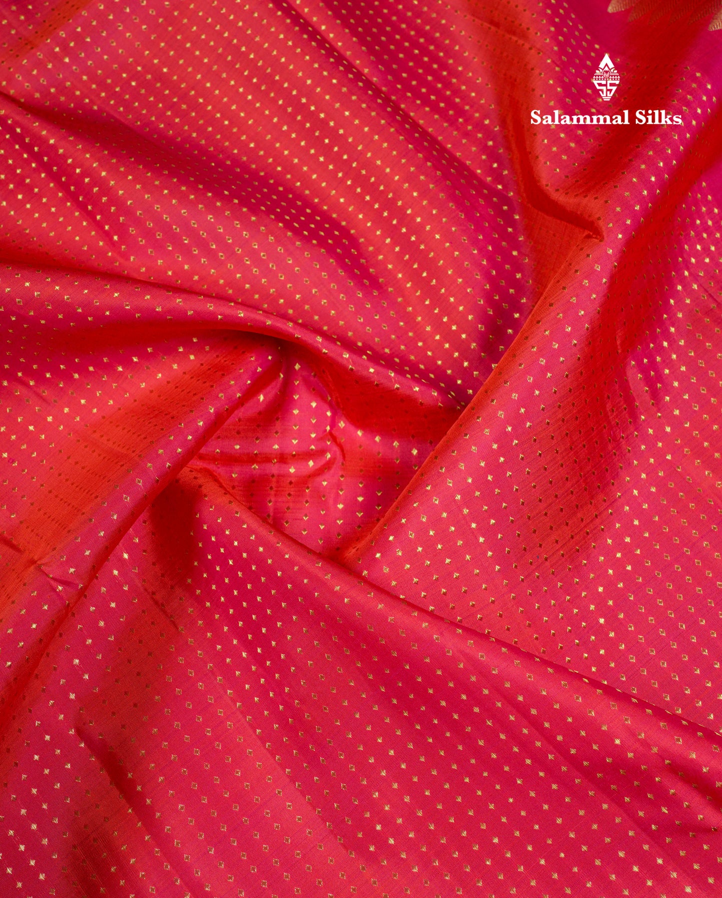 Beautiful Dual Tone Pinkish Orange Pure Kanjivaram Silk Saree With Contrast Green Blouse