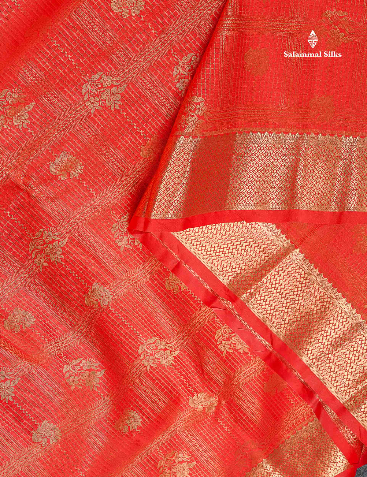 Semi Silk Saree - Redish Orange Colour Body With Traditional Pallakku Evening Morning Border