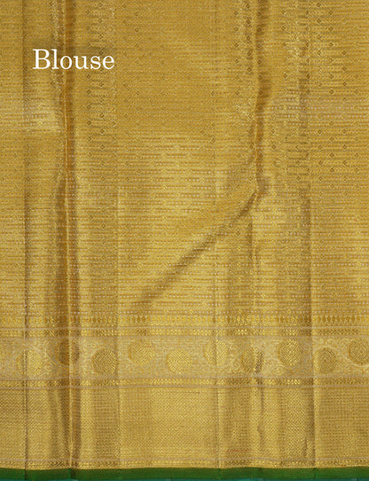 Kanjivaram Gold Colour 2G Zari Pure Silk Saree With Self Border