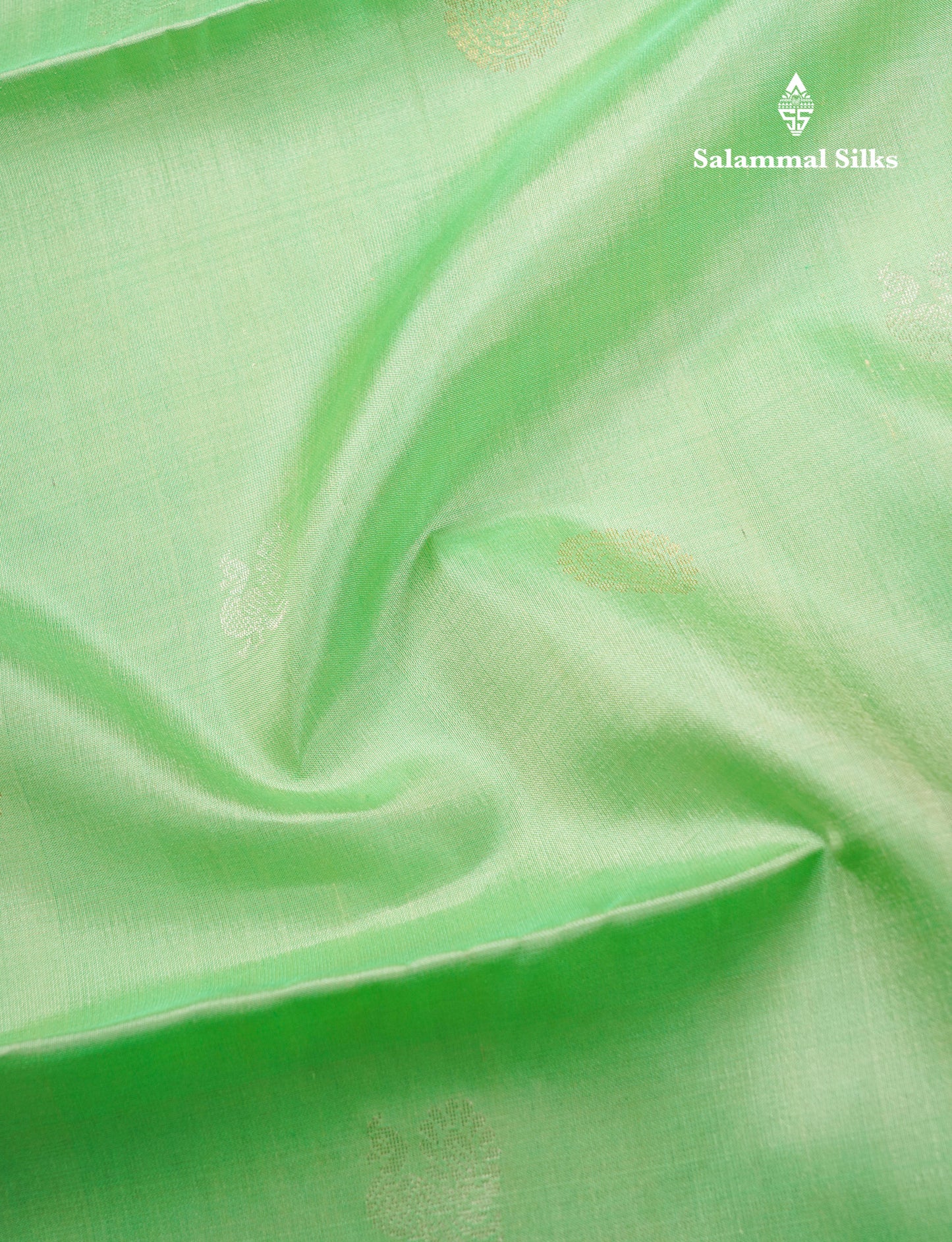 Beautiful Light Green Pure Kanjivaram Soft Silk Saree With Contrast Peach Orange Blouse