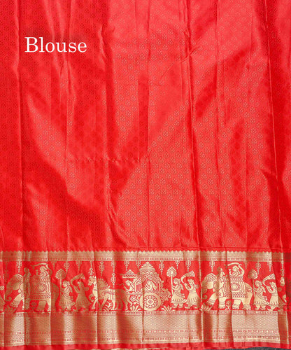 Semi Silk Saree - Redish Orange Colour Body With Traditional Pallakku Evening Morning Border