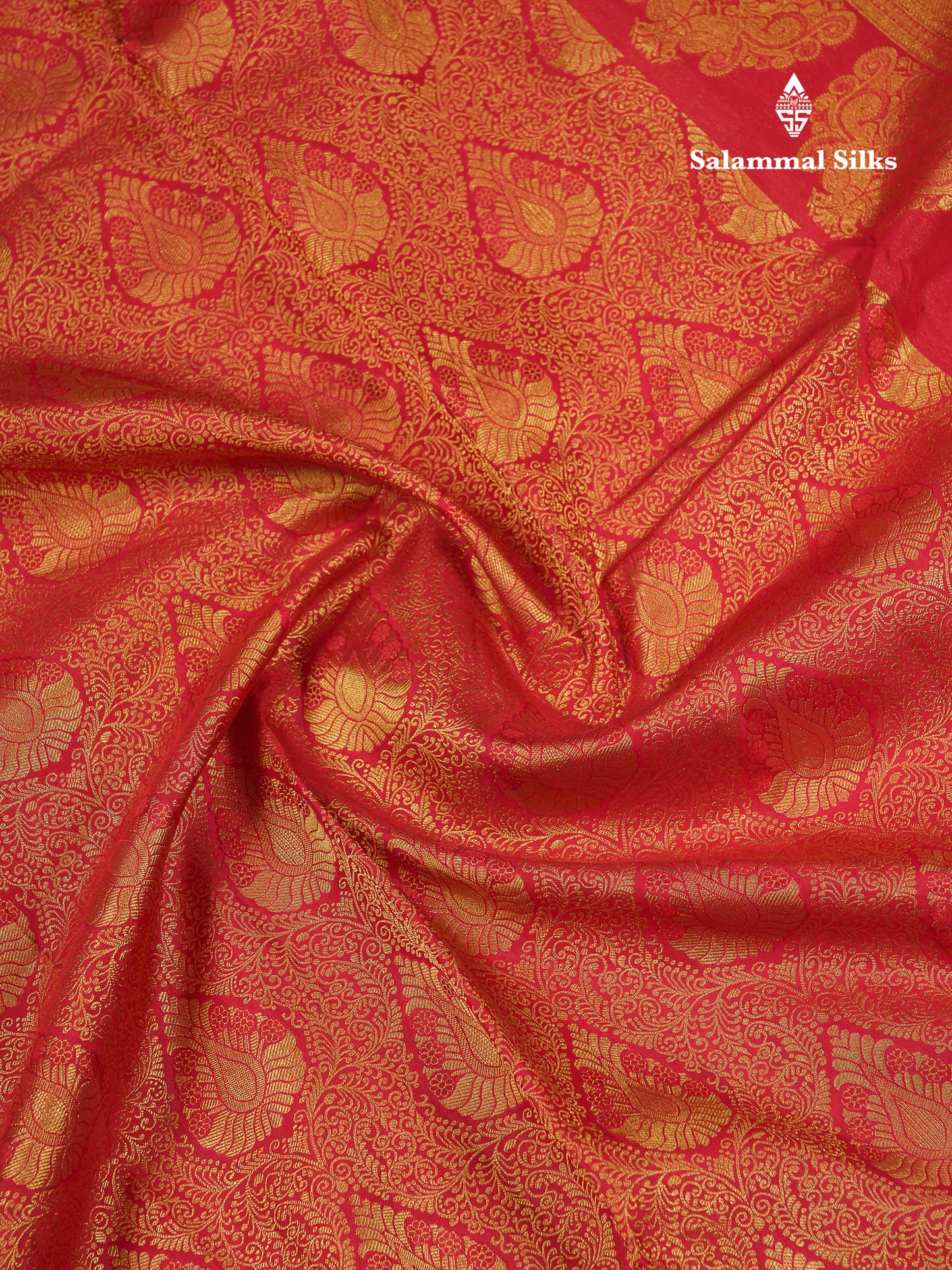 Beautiful Red Bridal Pure Kanjivaram Silk Saree With Traditional Border
