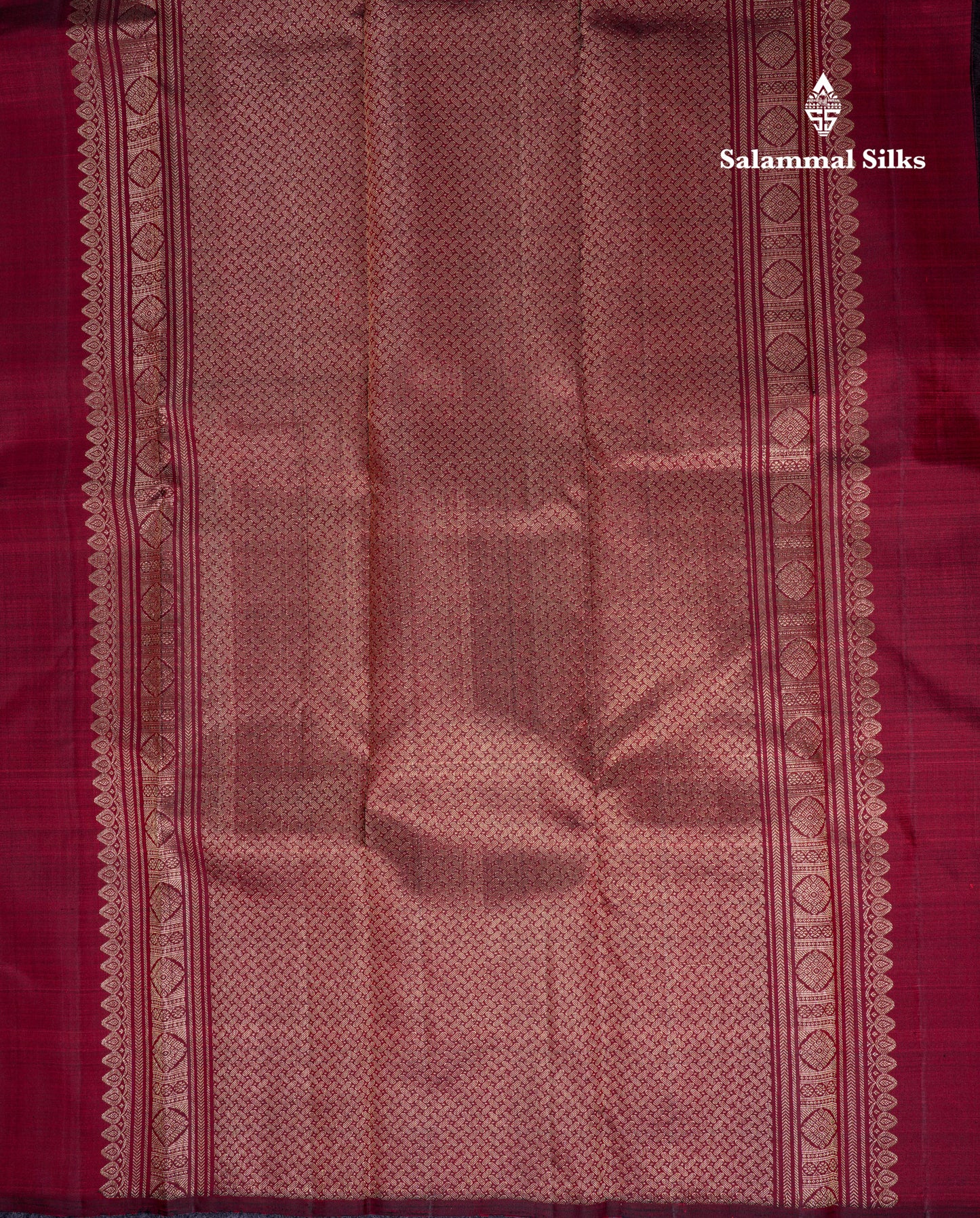 Beautiful Dark Maroon Traditional Buttas Pure Kanjivaram Silk Saree With Blouse