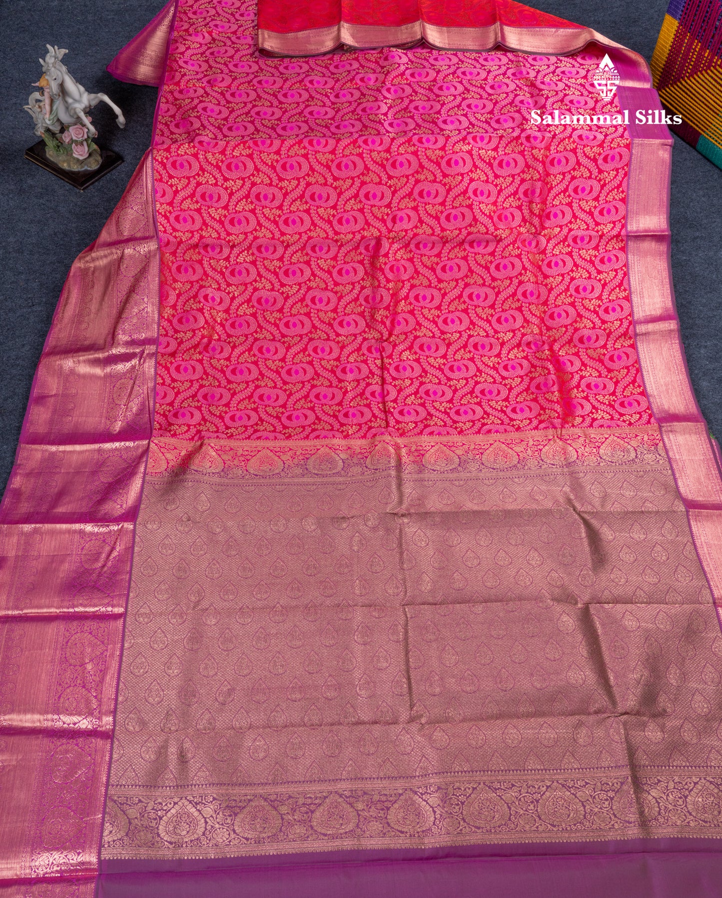 Pink Puremix Silk Saree With Contrast Magenta Traditional Evening Morning Border