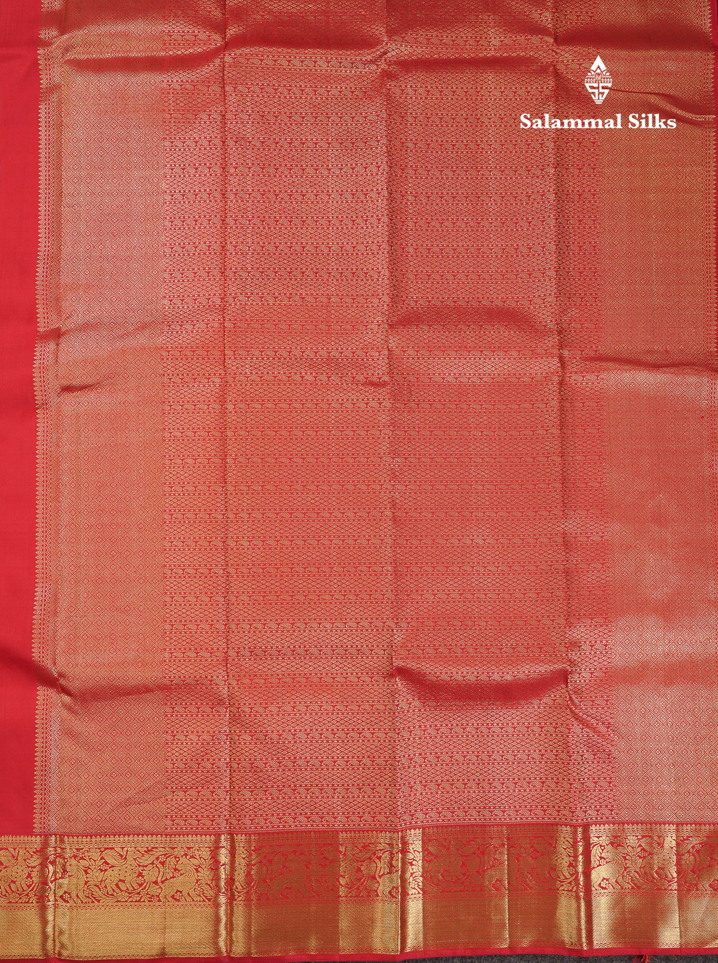 Beautiful Redish Maroon Vanasingaram Bridal Pure Kanjiivaram Silk Saree With Traditional Border