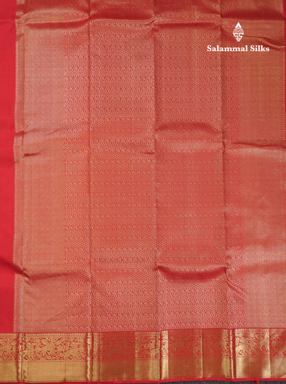 Beautiful Redish Maroon Vanasingaram Bridal Pure Kanjiivaram Silk Saree With Traditional Border