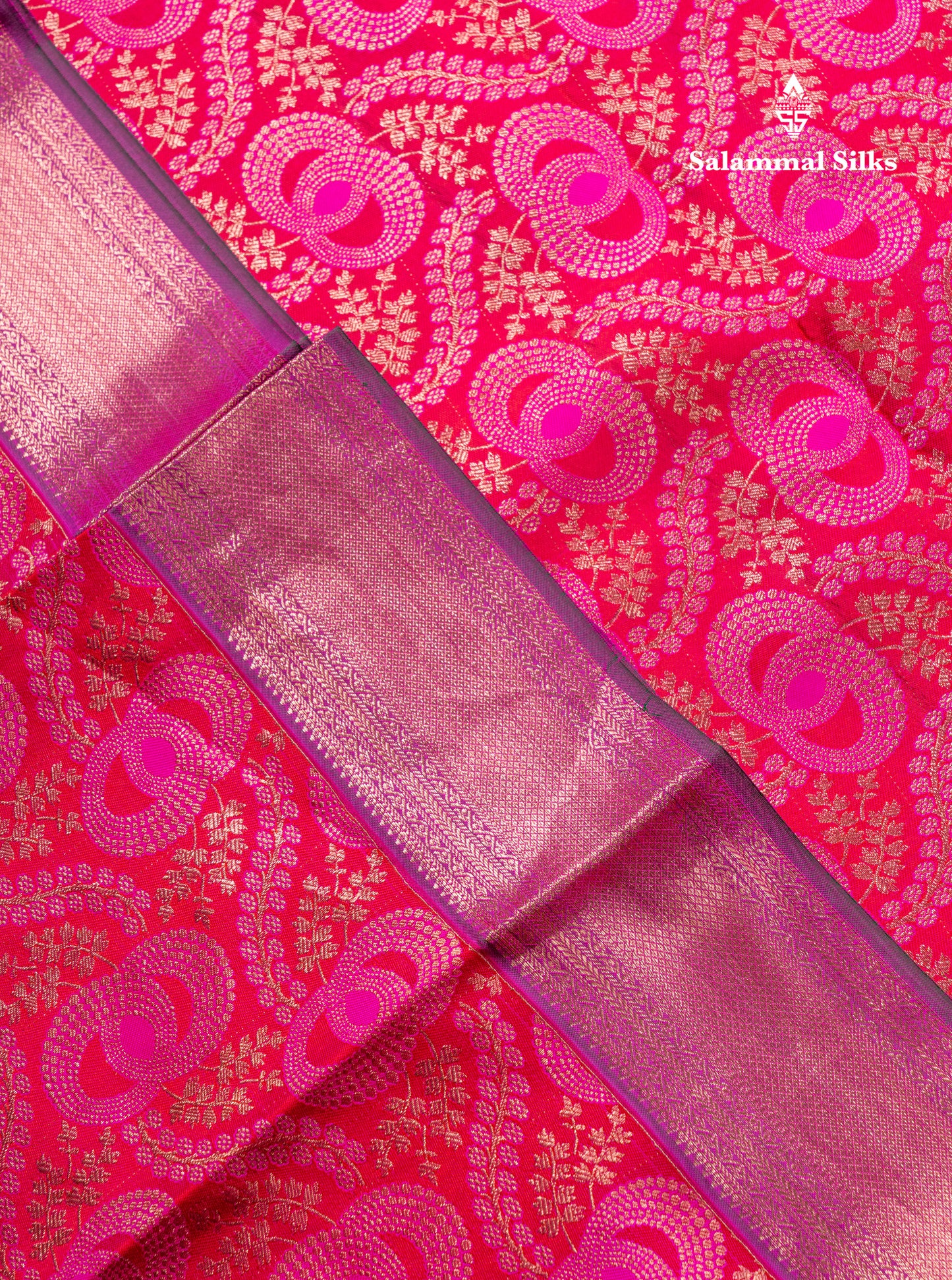 Pink Puremix Silk Saree With Contrast Magenta Traditional Evening Morning Border
