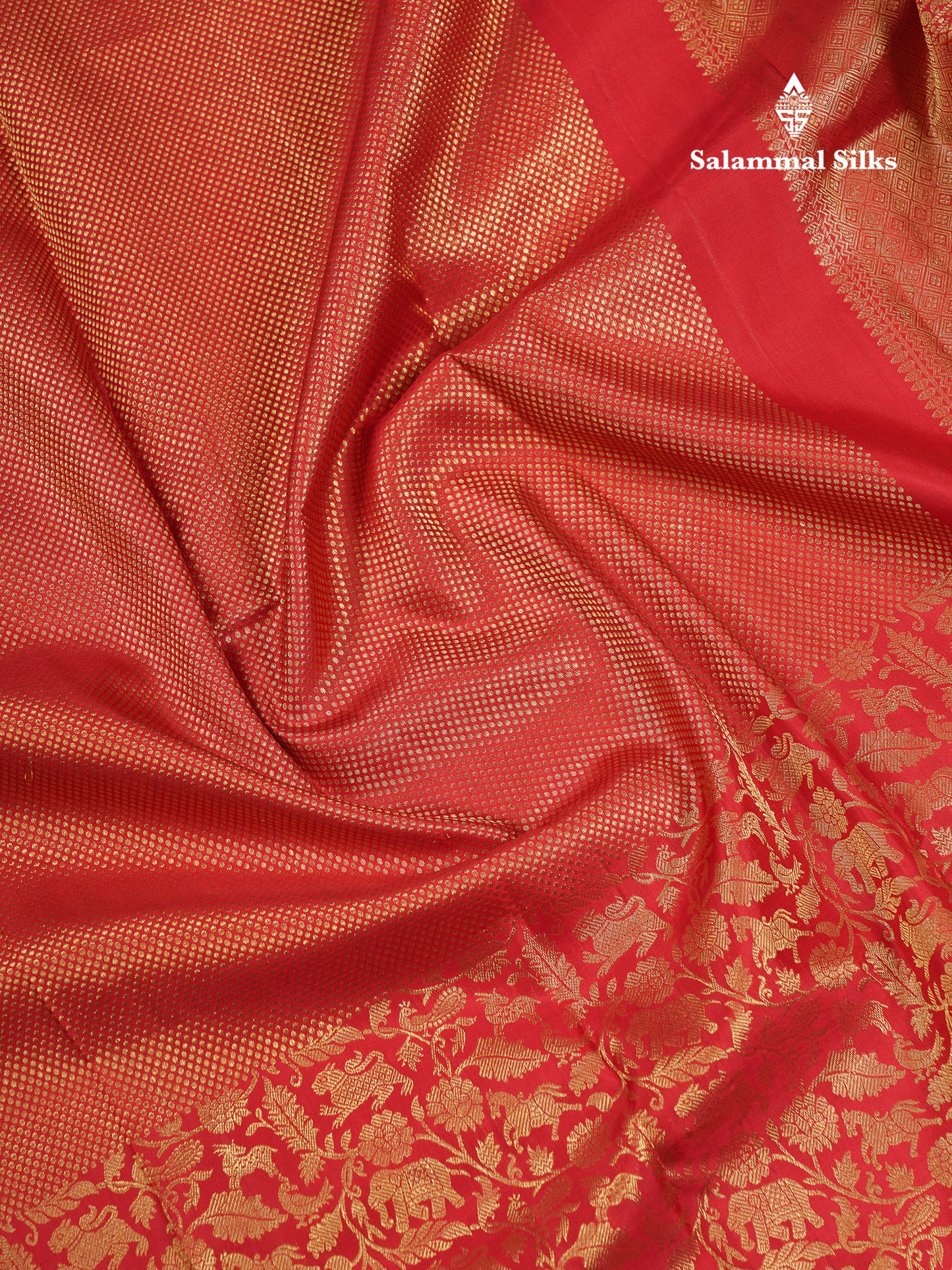 Beautiful Redish Maroon Vanasingaram Bridal Pure Kanjiivaram Silk Saree With Traditional Border