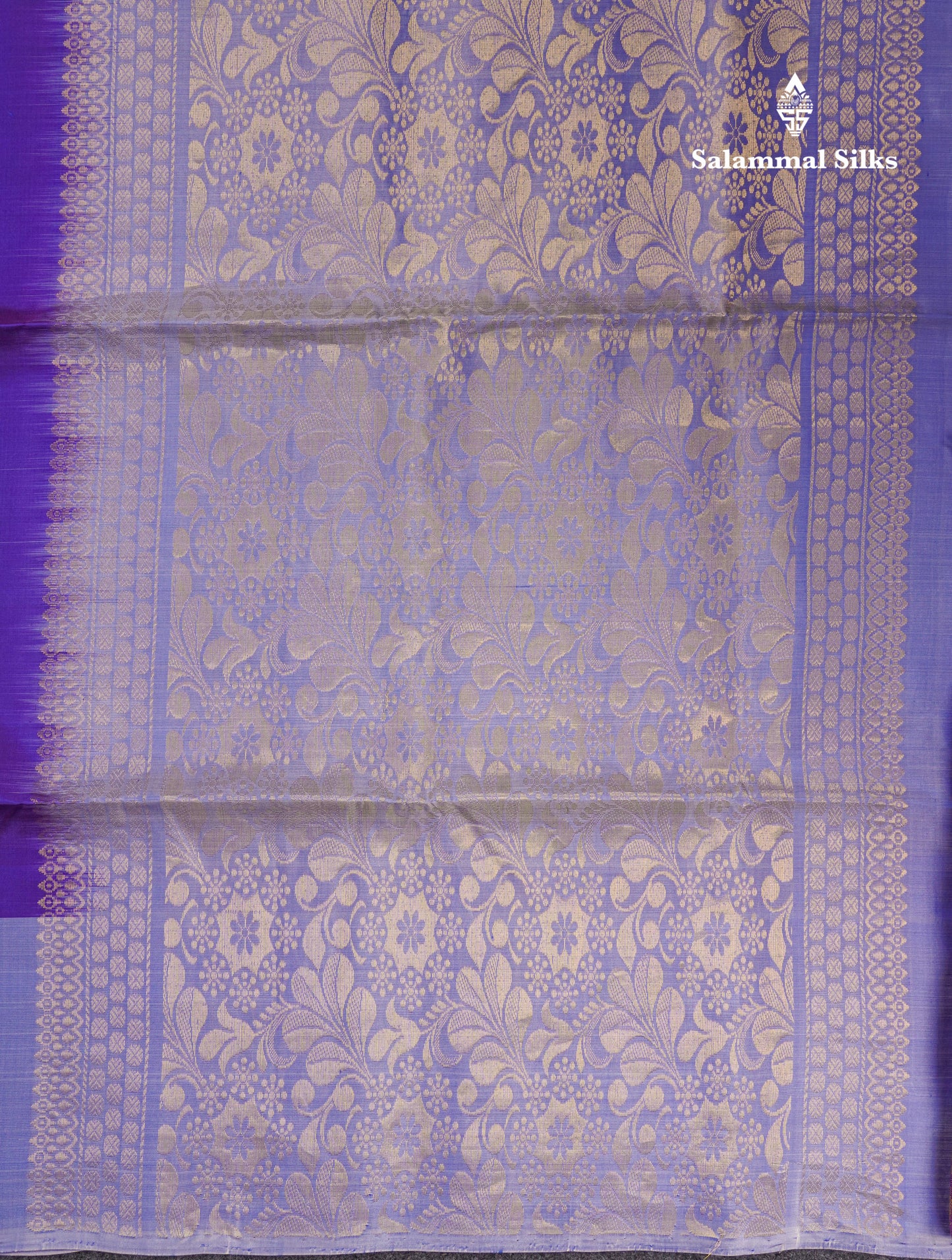 Beautiful Dual Tone Violet Pure Kanjivaram Soft Silk Saree With Contrast Lavender Border