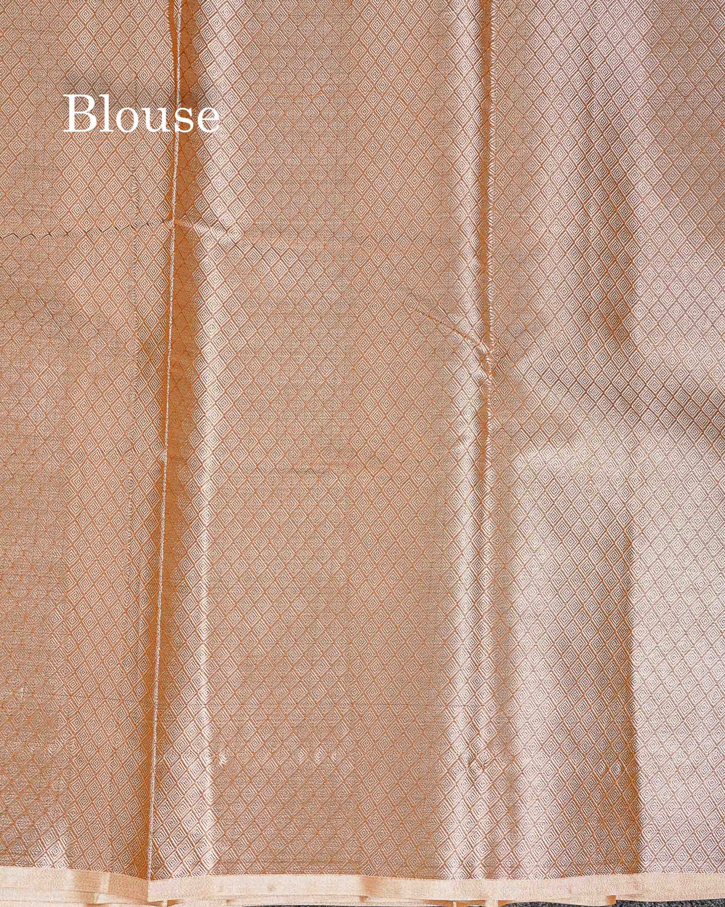 Cotton Mix - Rust Orange Floral Design Fancy Saree With Designer Blouse