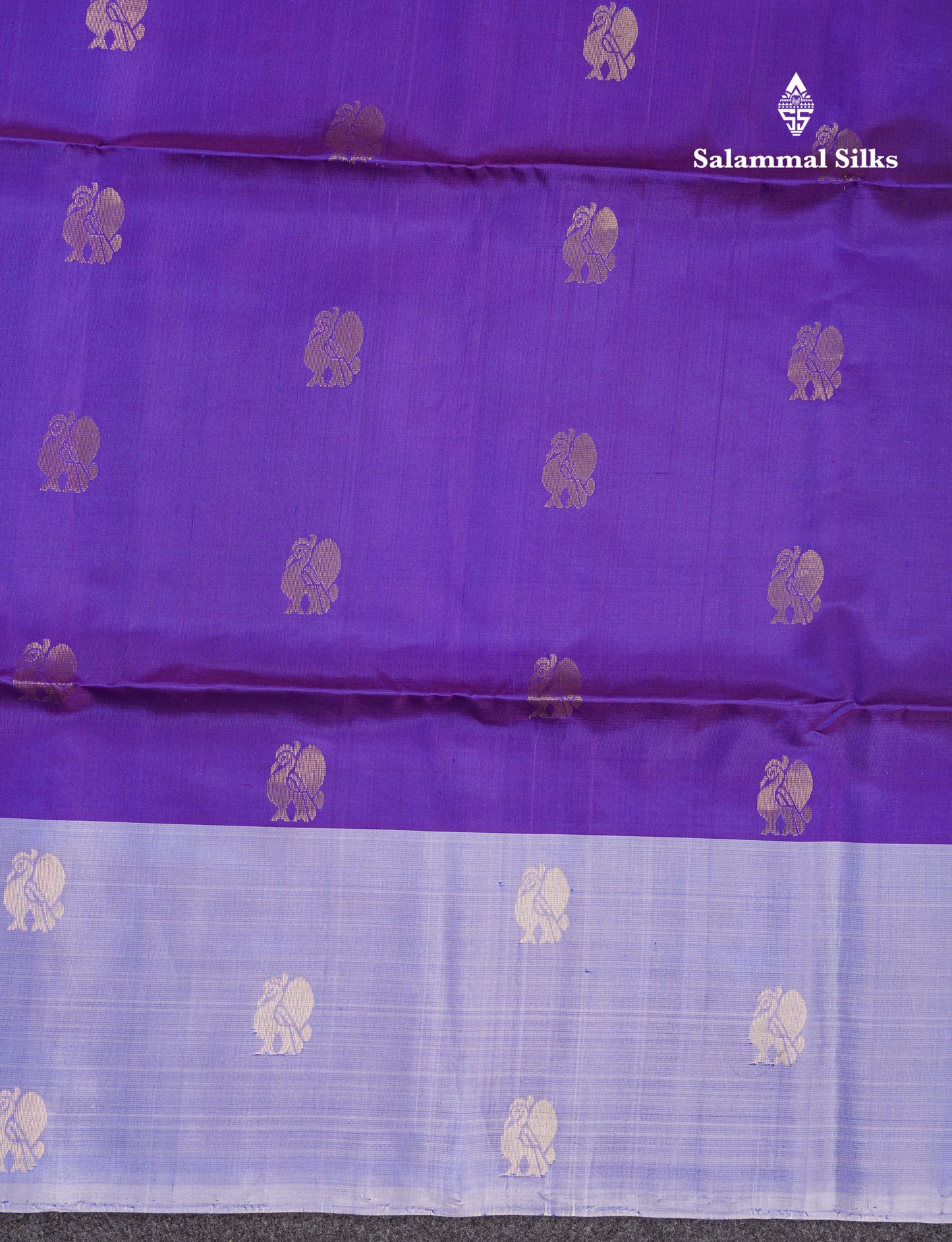 Beautiful Dual Tone Violet Pure Kanjivaram Soft Silk Saree With Contrast Lavender Border