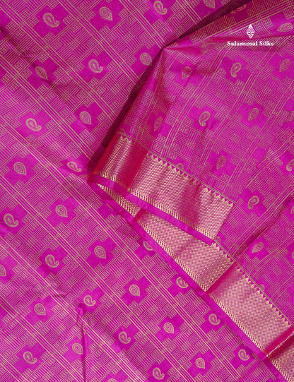 Semi Silk Saree - Wine Purple Colour Body With Traditional Evening Morning Border