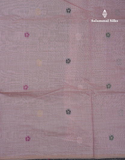 Beautiful Peach Menakari Work  Muga Cotton Saree With Contrast Chilly Red Blouse
