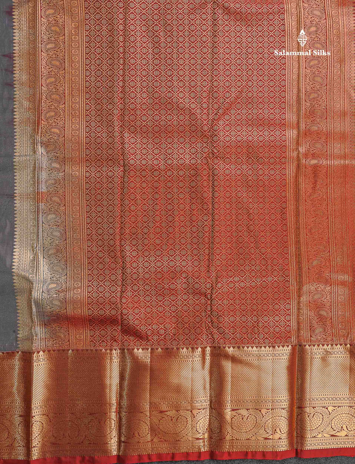 Semi Silk Saree - Grey Colour Body With Contrast Maroon Evening Morning Border