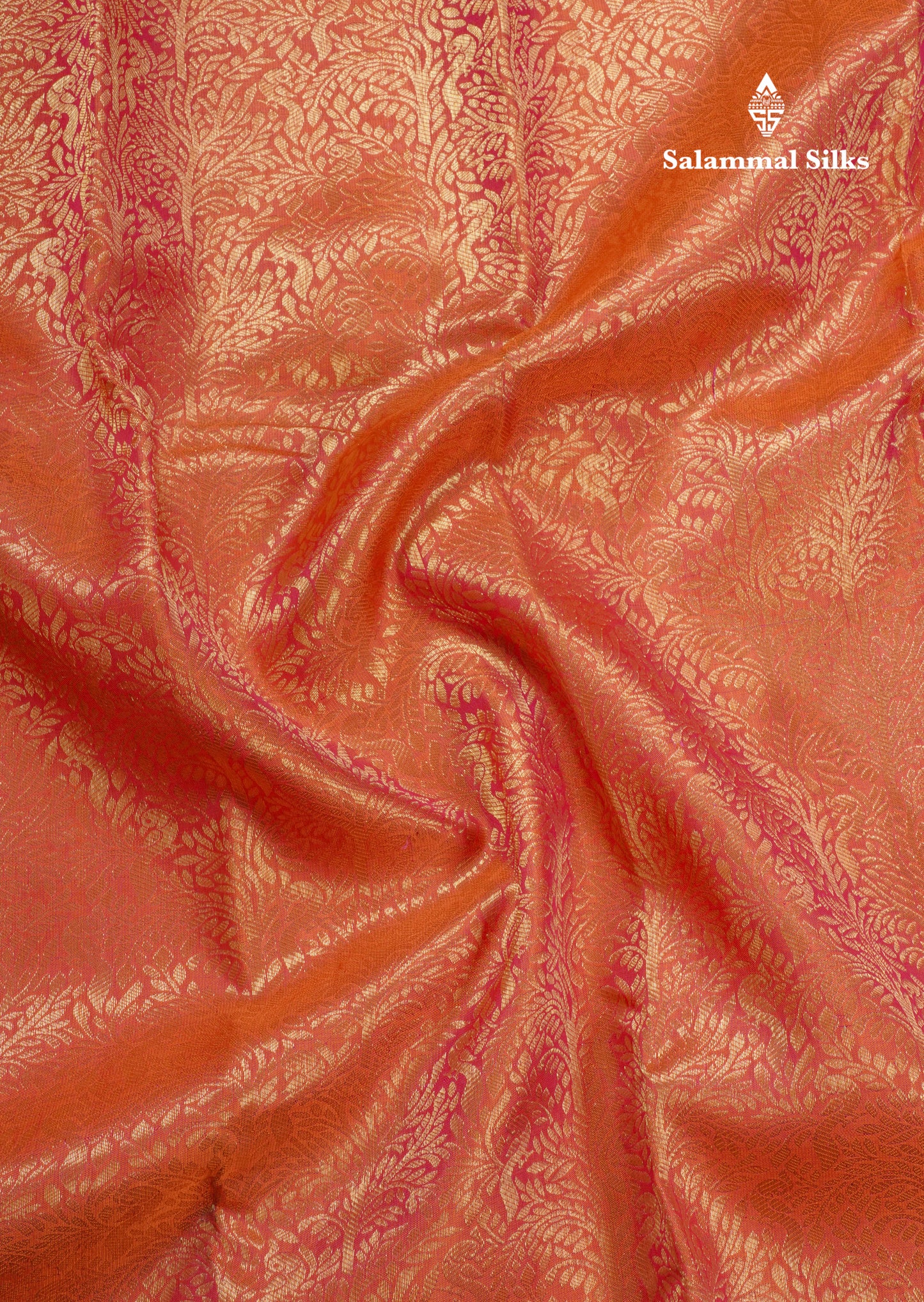 Orange Grand Beautiful Bridal Pure Kanjivaram Silk Saree With Magenta Border