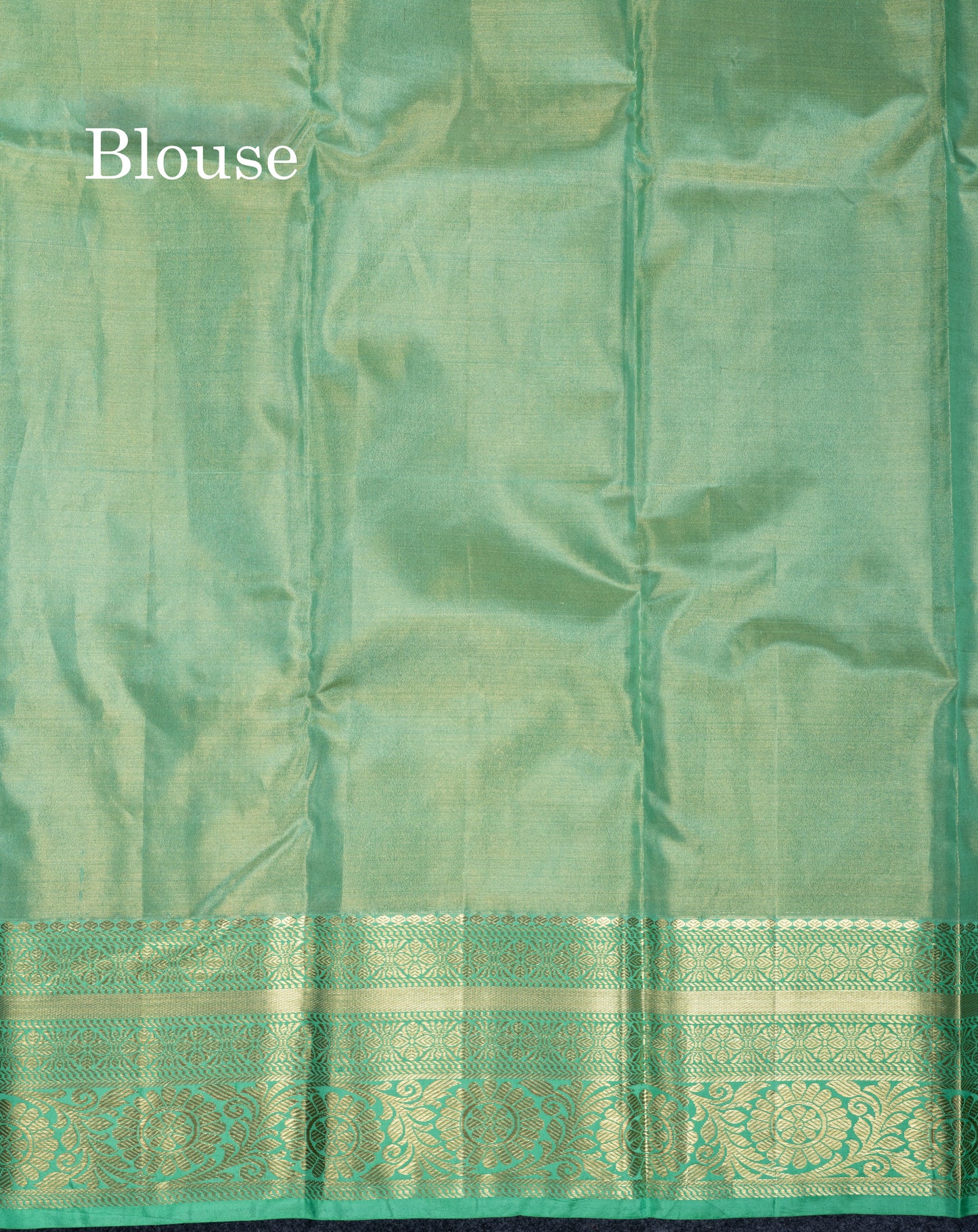 Sea Green Tissue Puremix Silk Saree With Contrast Rexona Green Traditional Border