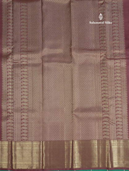 Beautiful Chocolate Pure Kanjivaram Silk Saree With Self Border