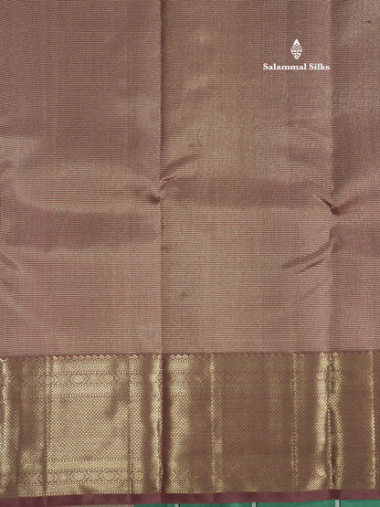 Beautiful Chocolate Pure Kanjivaram Silk Saree With Self Border