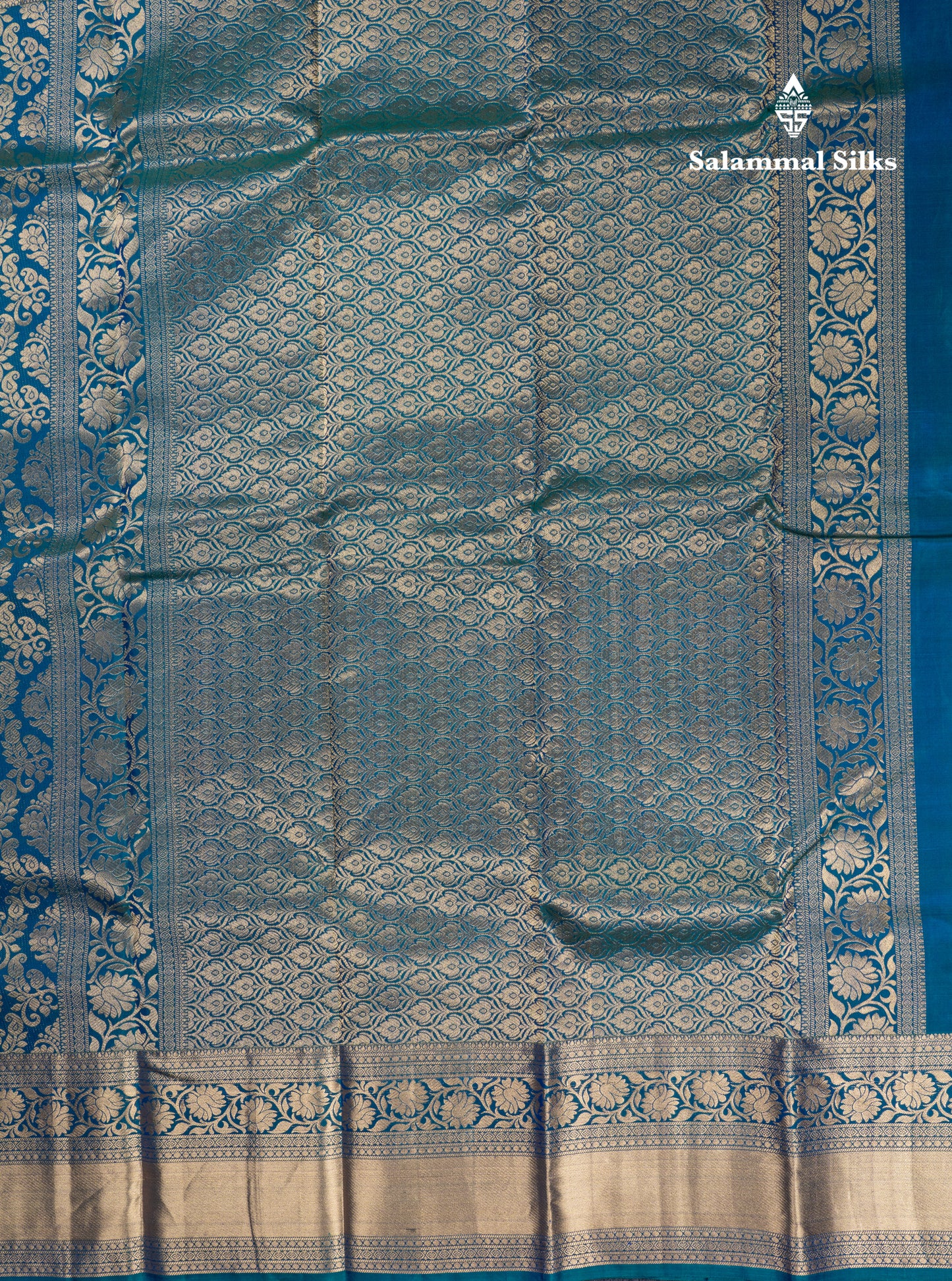 Beautiful Peacock Blue Bridal Pure Kanjivaram Silk Saree With Traditional Evening Morning Border