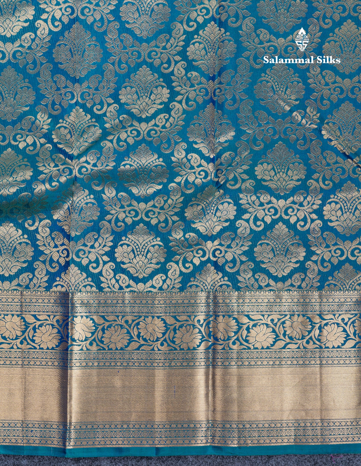 Beautiful Peacock Blue Bridal Pure Kanjivaram Silk Saree With Traditional Evening Morning Border